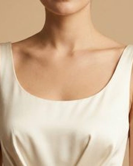 Scoop prom dress neckline