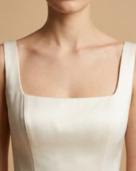 Square prom dress neckline